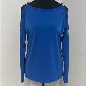Michael Kors Blue Cut Out Blouse